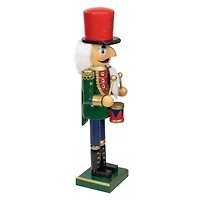 14" Wooden Christmas Nutcracker Drummer