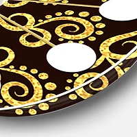 Designart 'Gold And Black Swirl Ii Mid-Century Modern Wall Clock