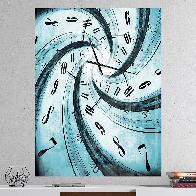 Designart 'Time Vortex Spiral Modern Rectangular Wall Clock