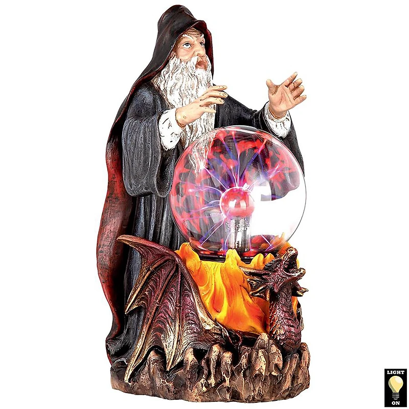 Design Toscano 11" Wizard's Crystal Ball Illuminated Gothic Statue
