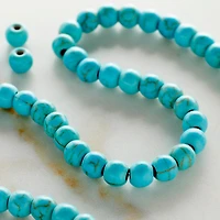 12 Pack:  Turquoise Dyed Howlite Rondelle Beads, 4mm by Bead Landing™