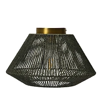 Hello Honey® 14" Gray Flush Mount Ceiling Light with Woven Paper Rope Shade