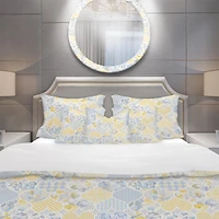 Designart 'Patchwork Pattern with Hearts' Patterned Bedding Set