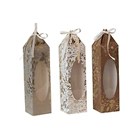 Hello Honey® 15" Gold Foil Floral Paper Gift Box with Window Set