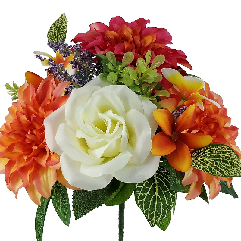 11.5" Orange Mixed Dahlia & Rose Bush by Ashland®