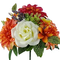 11.5" Orange Mixed Dahlia & Rose Bush by Ashland®