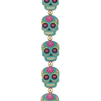 Blue Enamel Metal Sugar Skull Beads, 20mm by Bead Landing™