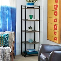 Household Essentials Jamestown 59" 5-Shelf Narrow Bookshelf