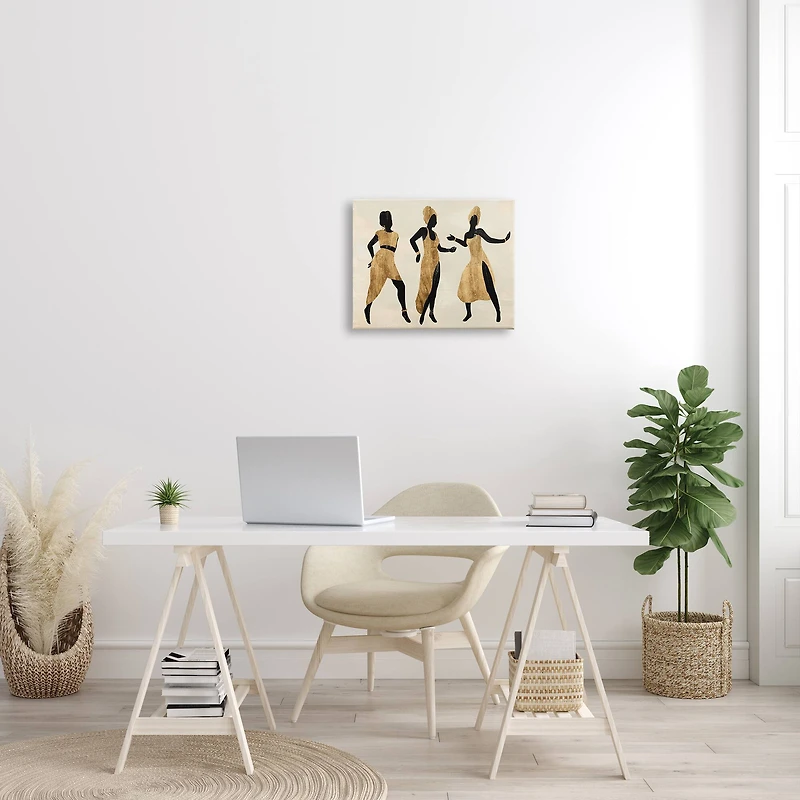 Stupell Industries Powerful Women Dancing African Glam Fashion Black Beige Canvas Wall Art