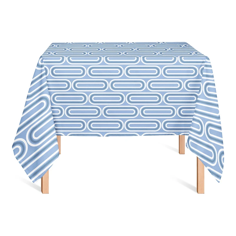 58" Groovy Blue Lines Tablecloth
