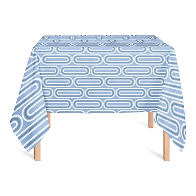 58" Groovy Blue Lines Tablecloth