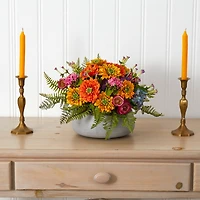 10" Mixed Floral Arrangement in Stone Planter