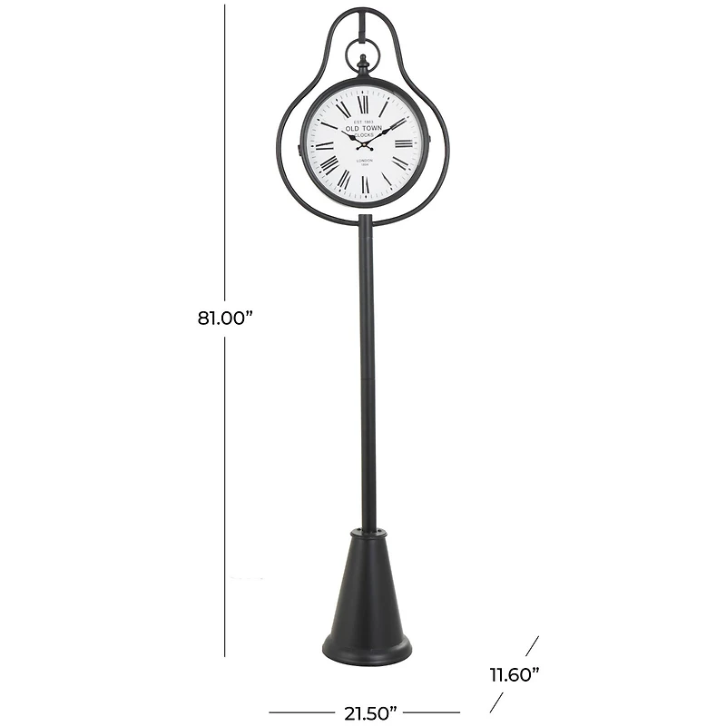 6.75ft. Black Metal Clock
