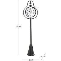 6.75ft. Black Metal Clock