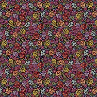 Camelot Fabrics Black Sugar Skulls Cotton Precut Fabric