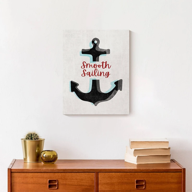 Smooth Sailing Anchor Canvas Wall Art