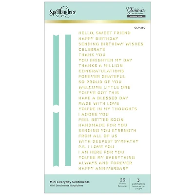 Spellbinders® Everyday Sentiments Glimmer Hot Foil Plate & Die Set