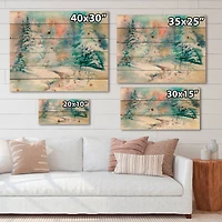 Designart - Winter Landscape With Snowy River I