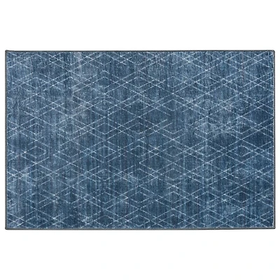 2ft. x 3ft. Blue Geometric Diamond Print Washable Area Rug by Ashland®