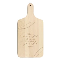 17" Grateful Heart Boho Maple Paddle Cutting Board