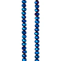 12 Pack: Sapphire Faceted Glass Rondelle Beads, 4mm by Bead Landing™
