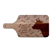 8" x 17" Bless Your Cow Walnut Paddle Cutting Board