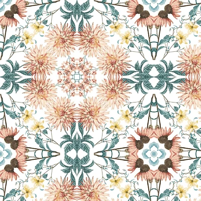 RoomMates Cottage Garden Kaleidoscope Peel & Stick Wallpaper