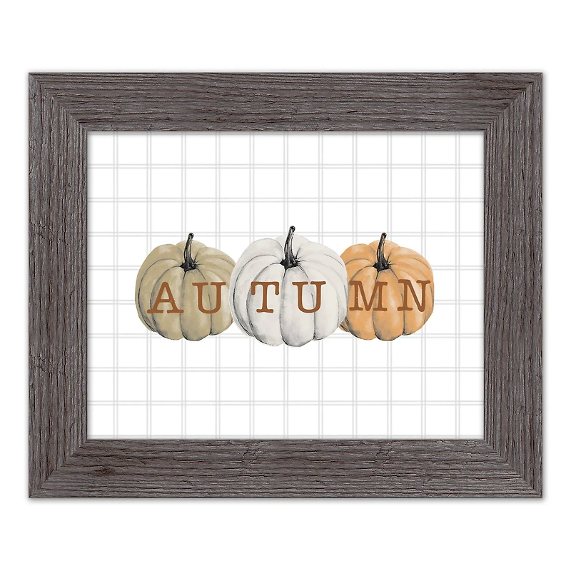 Autumn Pumpkins Western Gray Framed Print