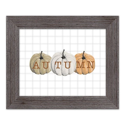 Autumn Pumpkins Western Gray Framed Print