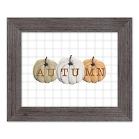 Autumn Pumpkins Western Gray Framed Print