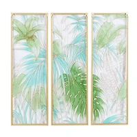 CosmoLiving by Cosmopolitan 35.5" Green Glass Wall Décor Set