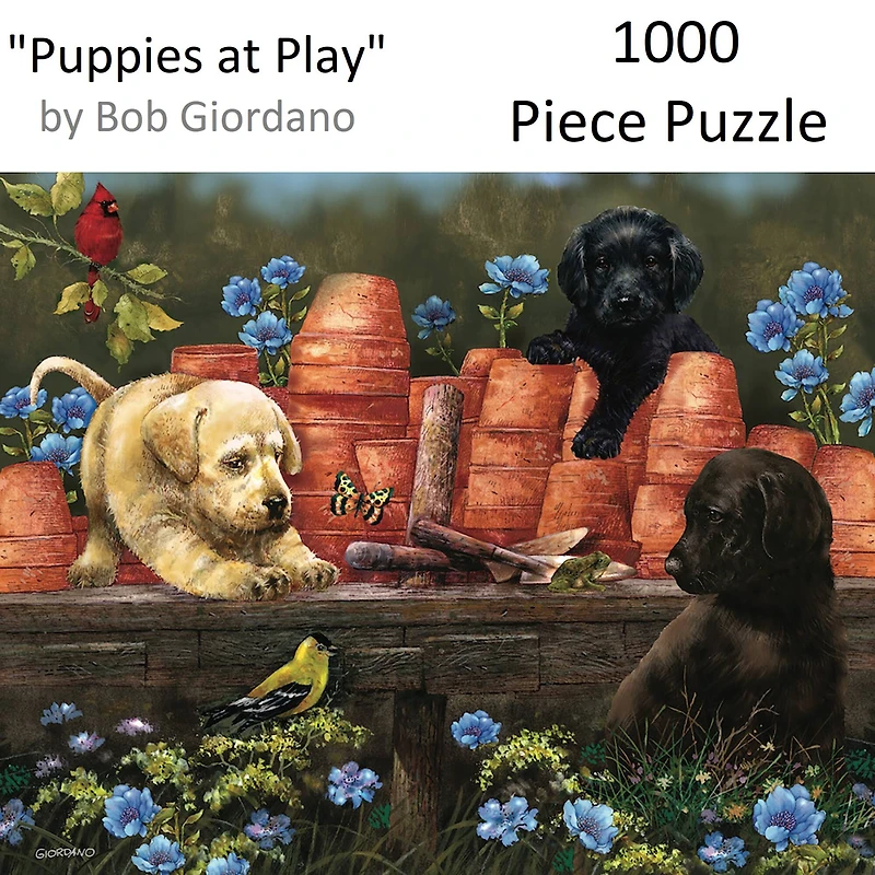 Hart Puzzles Puppies at Play by Bob Giordano 1,000 Piece Jigsaw Puzzle