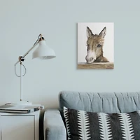 Stupell Industries Baby Donkey Portrait Canvas Wall Art
