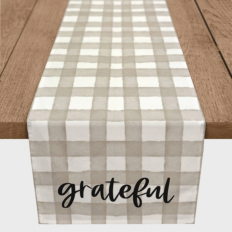 90" Green Plaid Grateful Poly Twill Table Runner