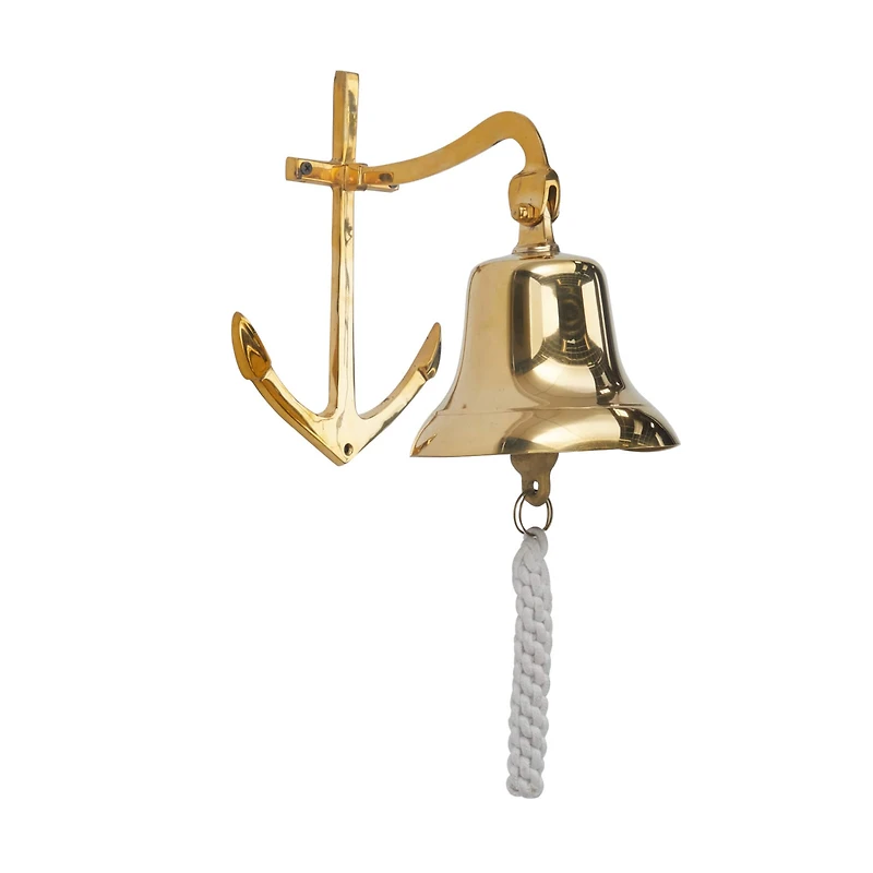 9.5" Nautical Bell Wall Accent with Anchor Backing
