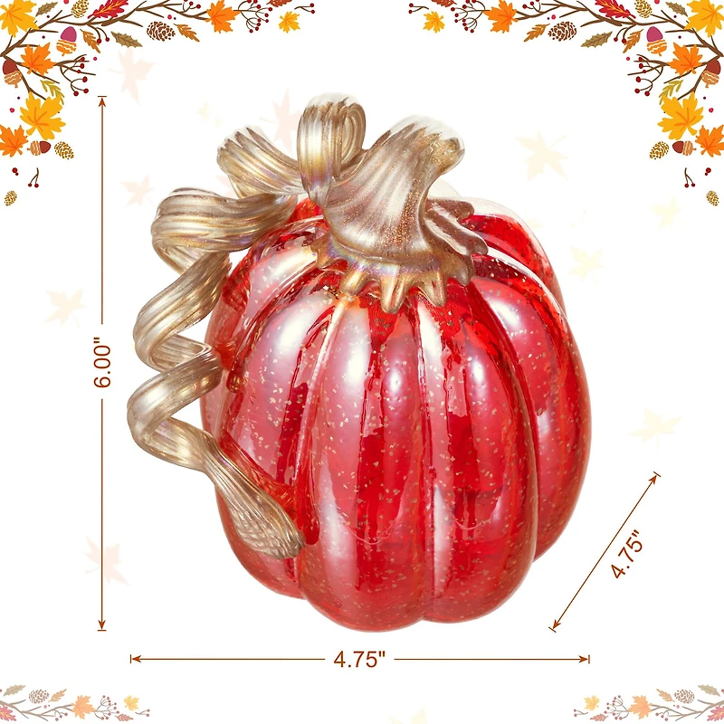 Glitzhome® Red Glitter Glass Gourd