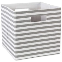 DII® Square Gray Pinstripe Polyester Cube