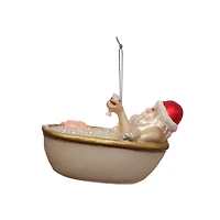4" Santa in Tub Glass Ornament by Ashland®