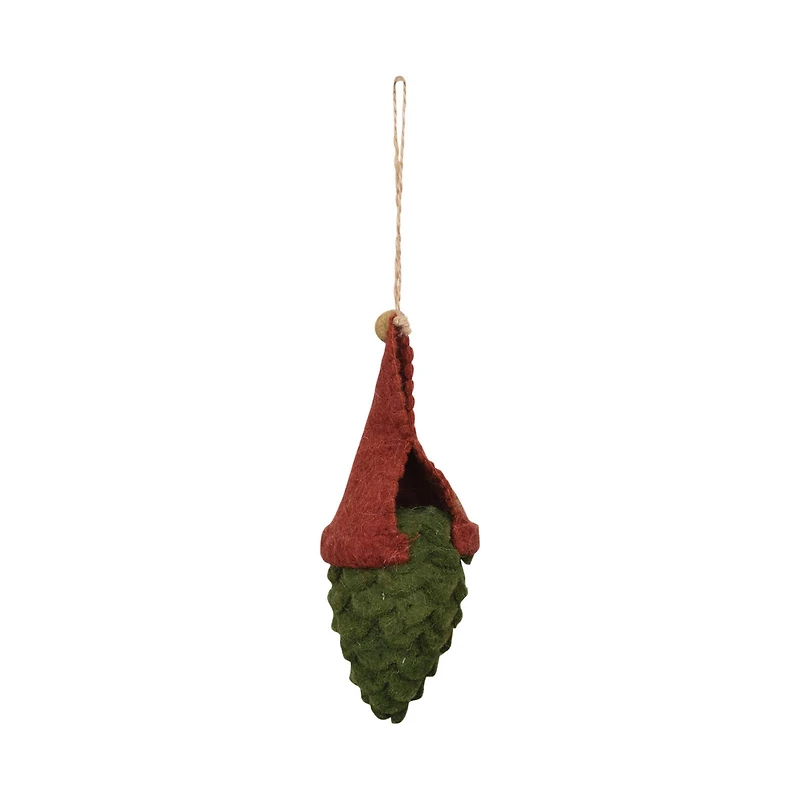 Hello Honey® 2" Wool Felt Pinecone Gnome Ornament