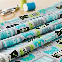 Camelot Fabrics Game On Light Grey Equipment Cotton Fabric