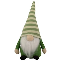 9" Green Striped Hat Boy Springtime Gnome