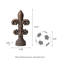 Glitzhome® 21.25" Bronze Standing Fleur De Lis Garden Statue