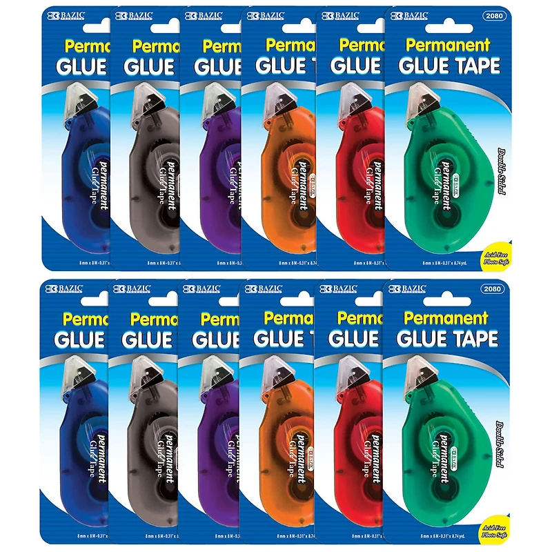 BAZIC® Permanent Glue Tape, 12ct.
