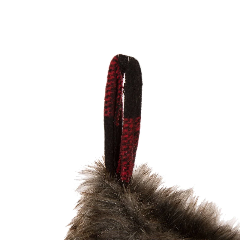 Glitzhome® 21" Black And Red Buffalo Plaid Pompom Stocking, Set Of 2