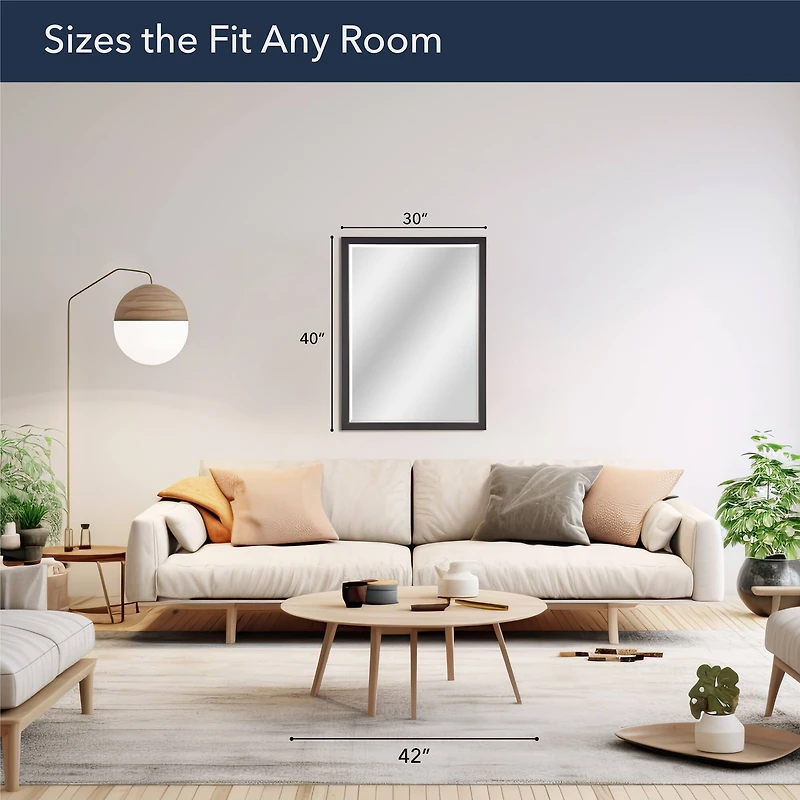 Head West Bronze Stainless Steel Beveled 30" x 40" Framed Accent Vanity Mirror