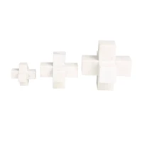 White Marble Geometric Jack Sculpture Set