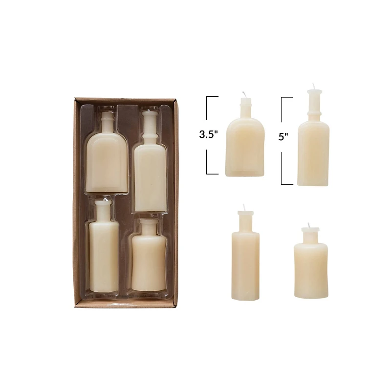 Hello Honey® Cream Unscented Bottle-Shaped Candle Set
