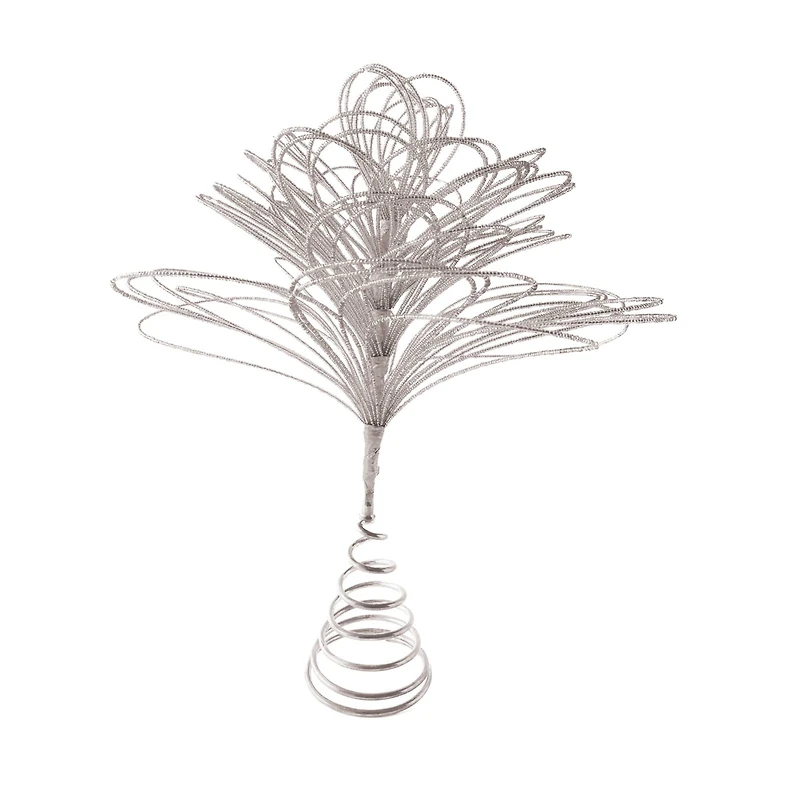 Hello Honey® 14.5" Silver Finish Metal and Glass Beaded Tree Topper