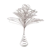 Hello Honey® 14.5" Silver Finish Metal and Glass Beaded Tree Topper
