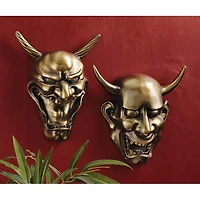 Design Toscano Hannya Demon Mask Wall Sculptures Set